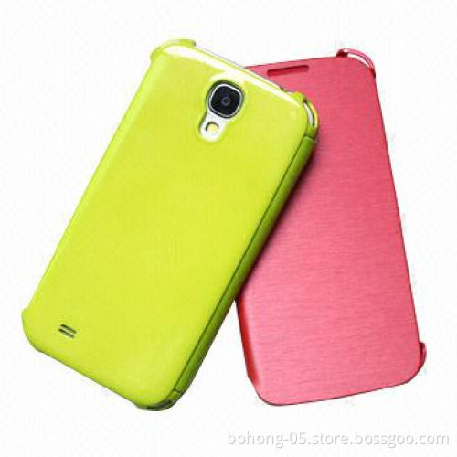PU Cases for Samsung S4, left and right turn wiredrawing heat styling hard shell carrying